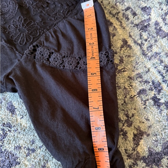 NWOT- ZARA Mixed Material Black Lace Ruched Side Mini Dress Boho Embroidered - Picture 10 of 11